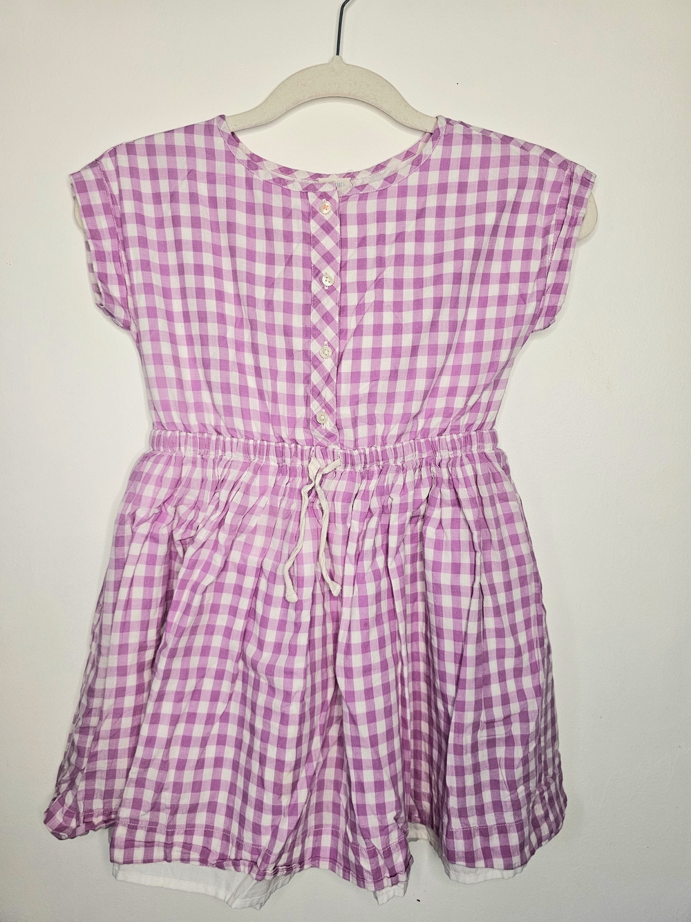 J.Crew Crewcuts Pink Gingham Drawstring Dress